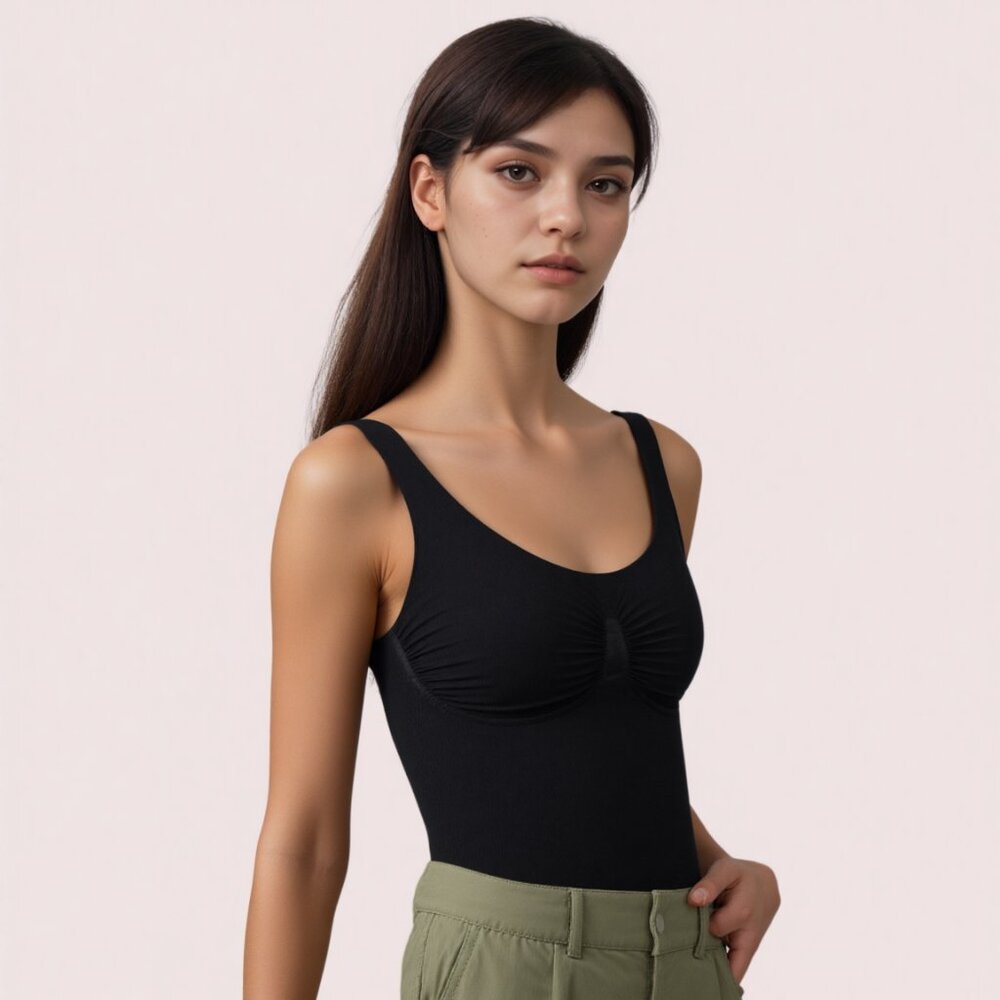 New Sassybax The Original Torso Trim Black Shapewear Tank size Medium E76